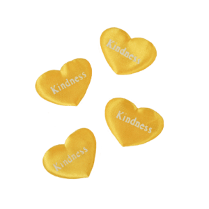 yellow heart inserts that say kindness
